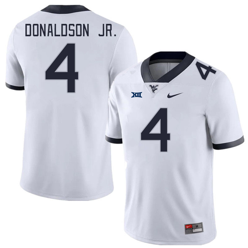 West Virginia Mountaineers #4 CJ Donaldson Jr. College Football Jerseys Stitched Sale-White
